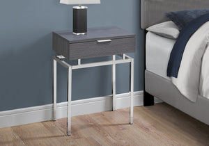 12.75" x 18.25" x 23" Grey Finish and Chrome Metal Accent Table - Vision store of the future