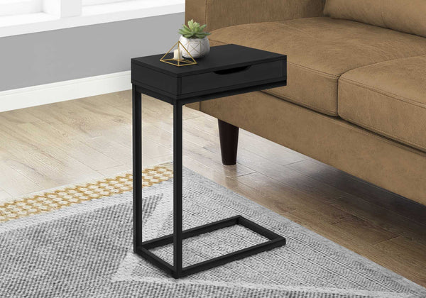 16" X 10.25" X 24.5" Black Metal With A Drawer Accent Table - Vision store of the future