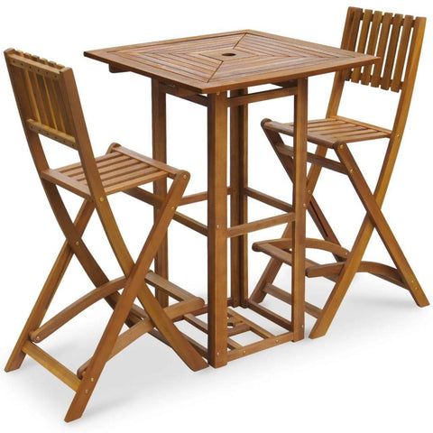 vidaXL 3 Piece Bistro Set Solid Acacia Wood - Vision store of the future