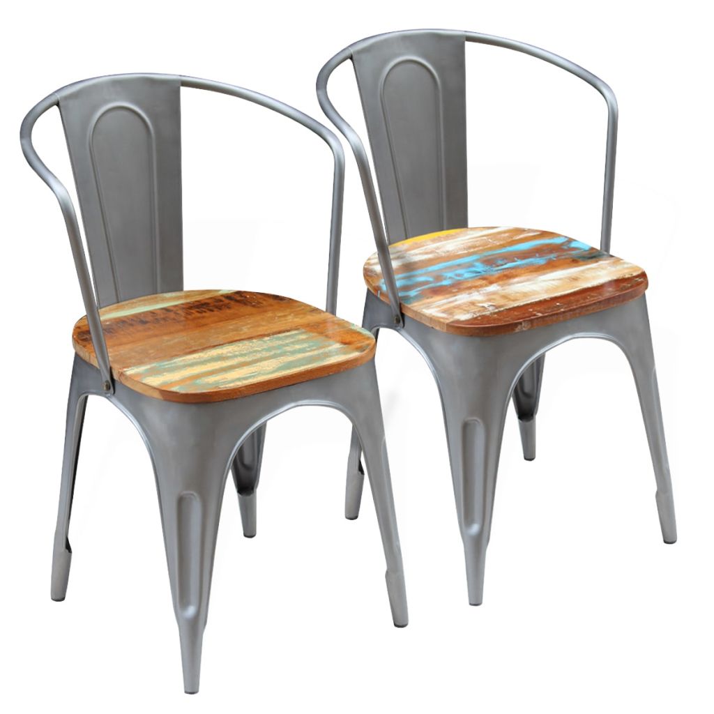vidaXL Dining Chairs 2 pcs Solid Reclaimed Wood - Vision store of the future