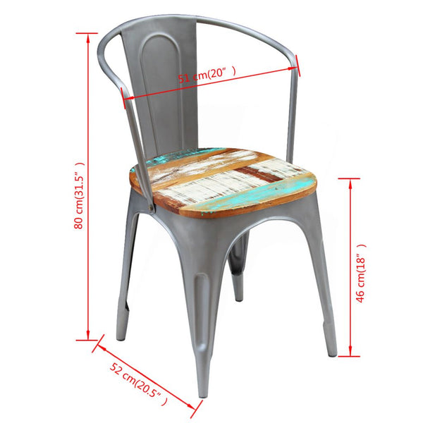 vidaXL Dining Chairs 2 pcs Solid Reclaimed Wood - Vision store of the future