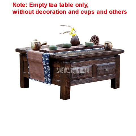 Chinese-Style Tea Table With 4 Drawer Household Solid Wood Floating Window Table Japanese Tatami Storage Wooden Low Tea Table - Vision store of the future