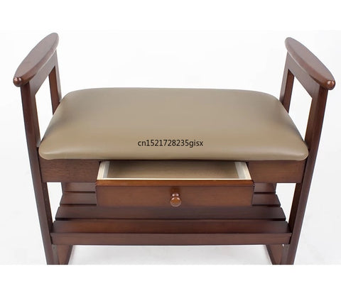 Solid wood shoes bench door shoes stool home Nordic modern minimalist stool bedroom makeup stool - Vision store of the future