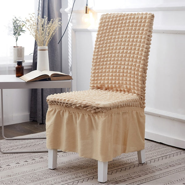 high quality Seersucker chair cover for dining room banquet chair slipcover stretch chair skirt elastic wedding chair decoration - Vision store of the future