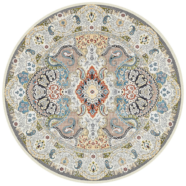 Retro Ethnic Carpet Round Moroccan Style Carpets for Living Room Area Rug Home Decoration Maison Moderne Salon Bedroom Decor - Vision store of the future