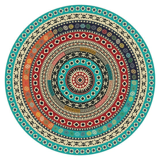 Retro Ethnic Carpet Round Moroccan Style Carpets for Living Room Area Rug Home Decoration Maison Moderne Salon Bedroom Decor - Vision store of the future