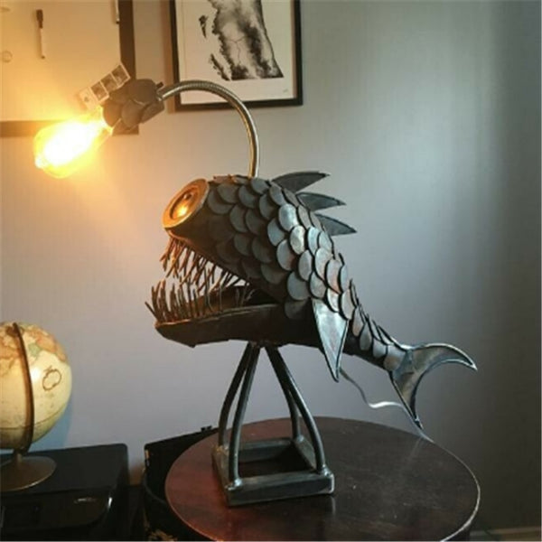 Retro Table Lamp Angler Fish Light with Flexible Lamp Head Artistic Table Lamps for Home Bar Cafe Home Art Decorative Ornaments - Vision store of the future