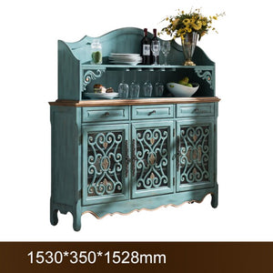 American Retro Old Side Cabinets Mediterranean Style Three Buckets Three Door Porch Cabinet Living Room Kitchen Storage Cabinet - Vision store of the future