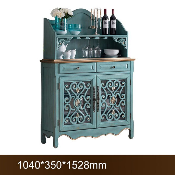 American Retro Old Side Cabinets Mediterranean Style Three Buckets Three Door Porch Cabinet Living Room Kitchen Storage Cabinet - Vision store of the future