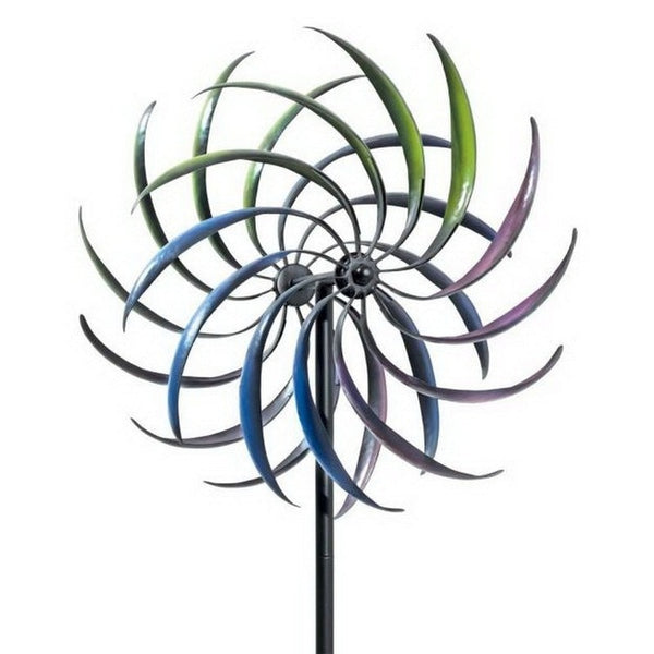 3 Iron Windmill Decor Garden Decoration Outdoor Public Crafts Double-layer Rotary Plug-in Export Rainbow Flawers Bohemian Yard - Vision store of the future